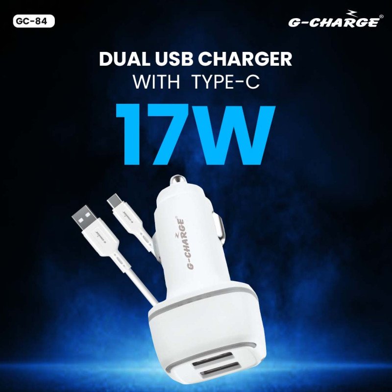 GC-84 Dual USB Charger Type C 17 W