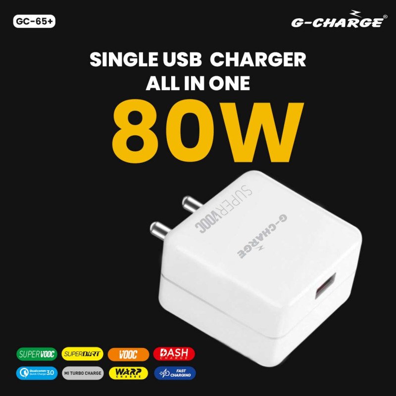 ALL IN ONE CHARGER GC-65+ SINGLE USB CHARGER  80W